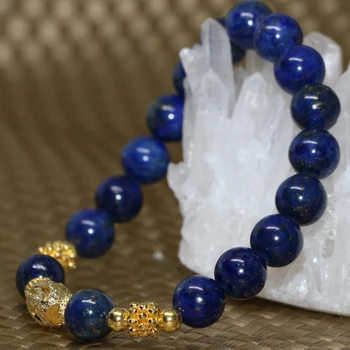 Prírodný modrý kameň lapis lazuli strand náramky pre ženy 8 mm okrúhle korálky módne, elegantné darčeky, šperky, takže 7.5 palcový B2071