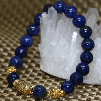 Prírodný modrý kameň lapis lazuli strand náramky pre ženy 8 mm okrúhle korálky módne, elegantné darčeky, šperky, takže 7.5 palcový B2071