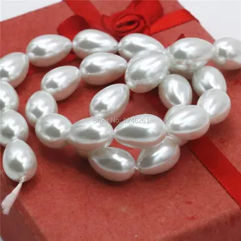 Príslušenstvo 9x13mm Biela Imitácia Perly Sklo Voľné DIY Korálky Šperky Robiť Dizajn Príslušenstvo, Diely Vianočné Darčeky, Ženy, Dievčatá