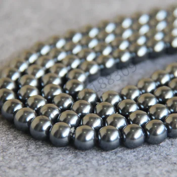 Príslušenstvo Náhrdelník&Náramok 3-14 mm Silver grey Shell perlou DIY darček dievča voľné korálky Šperky robiť dizajn 15inch Veľkoobchod