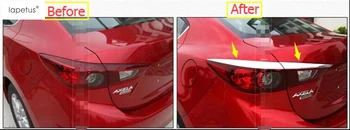 Príslušenstvo Pre Mazda 3 AXELA Sedan 2016 Zadné Ostrohové batožinového priestoru Svetlo Lampy Viečka Obočie Pásy Tvarovanie Krytu Súprava 4 Ks Trim