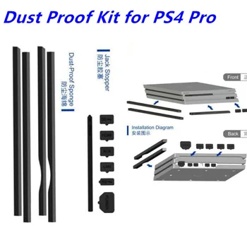 PS4 Pro DIY Prachu Dôkaz Zátkou Pack Prachotesný Kit+LED Dual USB Nabíjací Dock Stanica Stánok Nabíjačka Pre Playstation 4 Pro P4P