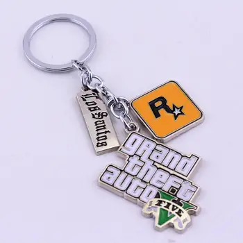 PS4 Xbox PC Rockstar Hra Šperky GTA V Grand Theft Auto 5 Keychain Módne Keyrings pre Ženy, Mužov Auto Kľúča Držiteľa
