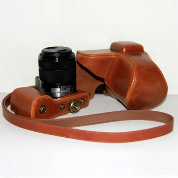 PU Kožené Fotoaparát Prípade Taška Kryt pre Sony Alpha NEX-5T NEX-5R NEX-5N NEX 5 5T 5C NEX5R NEX5N 18-55mm objektívom