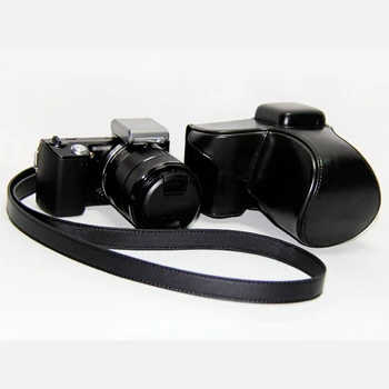 PU Kožené Fotoaparát Prípade Taška Kryt pre Sony Alpha NEX-5T NEX-5R NEX-5N NEX 5 5T 5C NEX5R NEX5N 18-55mm objektívom