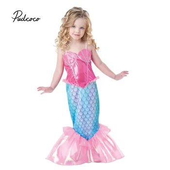 Pudcoco Baby Dievčatá Oblečenie, Malá Morská Víla Ariel Deti, Dievčatá Šaty Princezná Cosplay Halloween Kostým