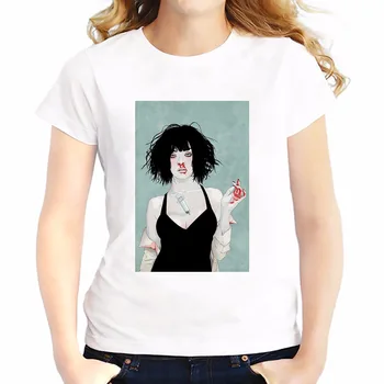 Pulp fiction Mia Wallace t shirt ženy, nové letné biele Tees tričko mäkké Priedušné tričko Krátky Rukáv bežné T-Shirts femme