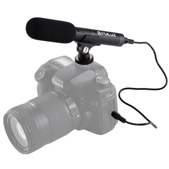 PULUZ Fotoaparát, Video, Mikrofón odborného Pohovoru Kondenzátora s 3,5 mm Audio Kábel pre DSLR DV Videokamera Príslušenstvo