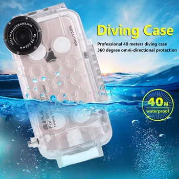 PULUZ pre iPhone 8 & 7 40m/130ft Nepremokavé Potápanie Bývanie Ochranné Foto Video, Pričom Podvodné Kryt Prípade