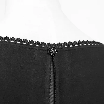 Punk Gotický Ženy Sexy Pletené Šaty Steampunk Black Hrnú Súd Vzor Šaty