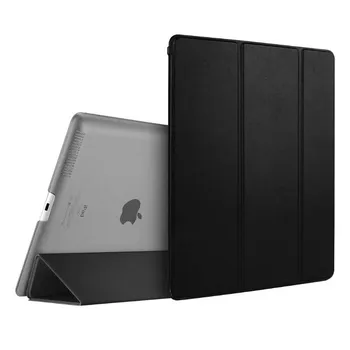 Puzdro pre iPad 2 3 4, Hurá Farba PU Transparentné Späť Ultra Tenký, Ľahký Trifold Smart stand Cover obal pre iPad 2/3/4