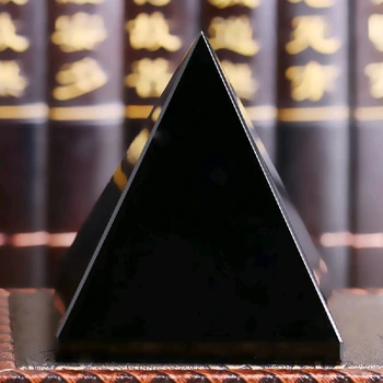Pyramid Rán Crystal Remesiel Black Prírodné Obsidian Kremeň Darček Domova Krásne & Lesklé Povrchu Drop Shipping