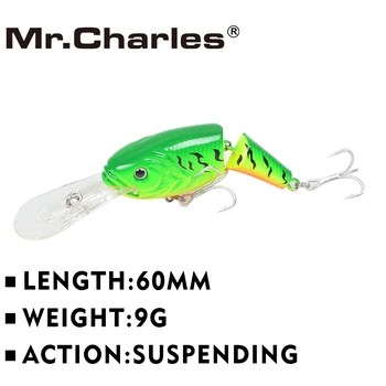 Pán Charles CN52 Rybárske Lure 60 mm/9g Pozastavenie Vib MINNOW Najrôznejších Rôznych Farieb Pevný Návnadu vysoko uhlíkovej ocele H