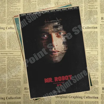 Pán Robot Rami Malek Hackeri USA TV Show retro Vintage Poster umenie výtlačkov classice obrazy