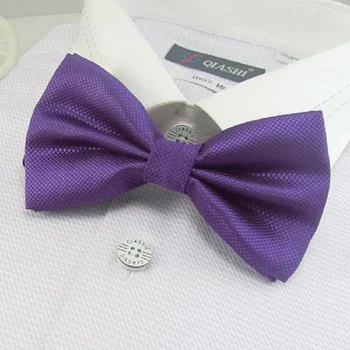 Pánske jednofarebné bowties fialová krku viazať uzly motýliky kravata motýle