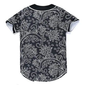 Pánske Letné Tlačidiel T-Shirt 3D Tričko Streetwear Vytlačené Top Tees Hip Hop Zákazku Baseball Jersey Tričko Módne Značky
