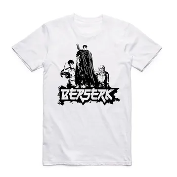 Pánske print Berserk Japonské Anime, Komiksu, Biele Tričko Krátky Rukáv O-Neck Tričko Camisetas