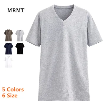 Pánske v-neck bavlna krátky rukáv T-shirt Vykresliť bez podšívky horný odev voľný čas t tričko