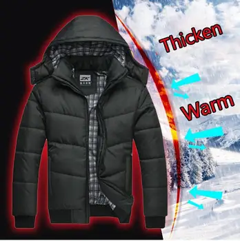 Pánske zimné Hoodies Prešívaná Bunda Teplej Módy Muž Puffer Vetrovka Kabát Outwear Zimné Bavlna Vatovaný Kabát s Kapucňou Mužov