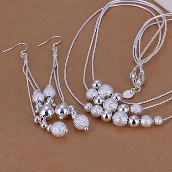 Pôvodné ceny najvyššej kvality strieborné pozlátené šperky sady náhrdelník náramok náramok náušnice krúžok doprava zadarmo SMTS122