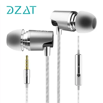 Pôvodné DZAT DR-20 Stereo v uchu kovové slúchadlá super bass slúchadlá HiFi slúchadlá s mikrofónom pre iphone