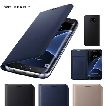 Pôvodné Flip Kožené Telefón puzdro pre Samsung Galaxy S9 s8 S9 Plus s7 okraji Coque A3 A5 A7 J1J5 J7 Prime Zadný Kryt Slotu Karty Capa