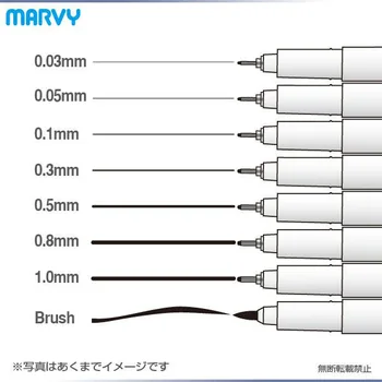 Pôvodné Japonsko Marvy komické micron pero fineliner, 8 ks/, veľa dobrej kvality,ping!!