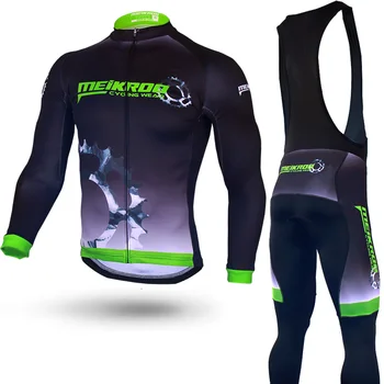 Pôvodné Meikroo Gradient farba výstroj bib dlhý rukáv cyklistika dres sady pro team ropha ciclismo dlhé bežecké maillot sady