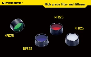 Pôvodné NITECORE Filter NFR25 NFG25 NFB25 NFD25 pre baterku s hlavou 25,4 očakávané mm pre Nitecore EA1 EA2 ES1 EC2 MH1A MH2A MH1C