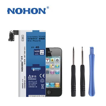 Pôvodné NOHON 1420mAh Vysokej Kvality, Nová Batéria Pre iPhone 4 Vstavaný Náhradné Batérie Telefónu s Inštaláciou Nástroje