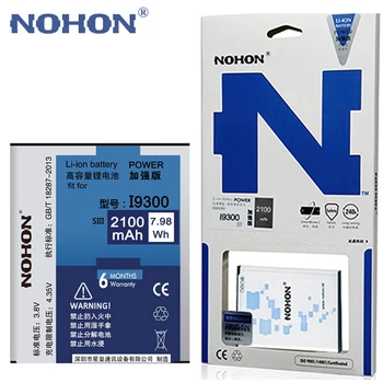 Pôvodné NOHON 2100mAh Batéria Pre Samsung Galaxy S3 SIII I9300 I9308 i9082 i9305 T999 EB-L1G6LLU Náhradné Batérie Telefónu