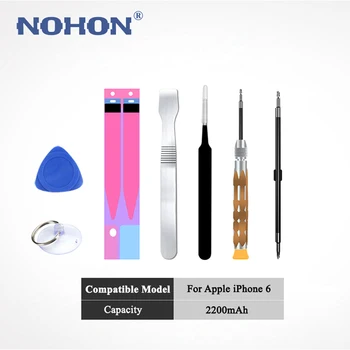 Pôvodné NOHON Batéria pre Apple iPhone 6 6 G iPhone6 2200mAh Náhradné vysokokapacitný Telefón Bateria Bezplatné Nástroje Súpravy nálepkou