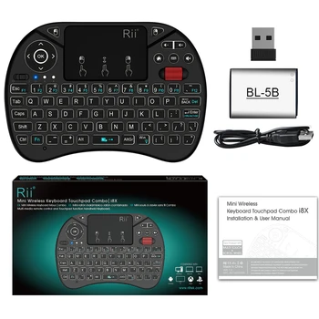 Pôvodné Rii i8X Podsvietená Bezdrôtová Klávesnica 2.4 G Vzduchu, Myši, Klávesnice, Ručné Touchpad herné klávesnice pre telefón, Tv box android