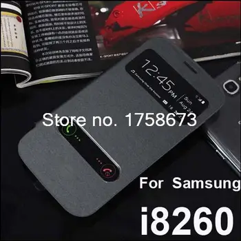 Pôvodné Zobrazenie Otvorených Okien Flip puzdro Pre Samsung Galaxy Core i8262 i8260 8260 s Koženými Zadný Kryt Prípadoch Batérie Bývanie Prípade