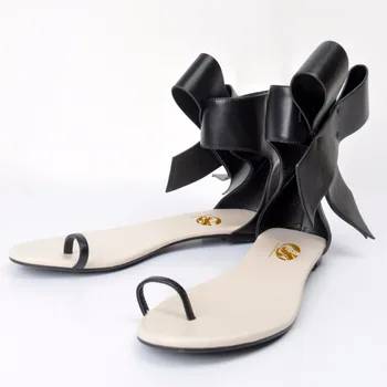 Pôvodný Zámer Novinka Ženy Sandále Populárne Otvorené Prst Elegantný Byt S Módne Čierne Topánky Žena, Plus NÁM Veľkosť 4-15