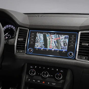QCBXYYXH Auto Styling 9 Palcové GPS Navigácie Sklo Ochranný Film Pre Škoda Karoq Ovládanie LCD Displej Auto Nálepky
