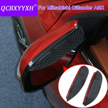 QCBXYYXH Pre Mitsubishi Outlander ASX Auto Styling Uhlíka Spätné Zrkadlo Dekoratívne Dážď zariadenia Späť Zrkadlo Obočie Kryt Dážď