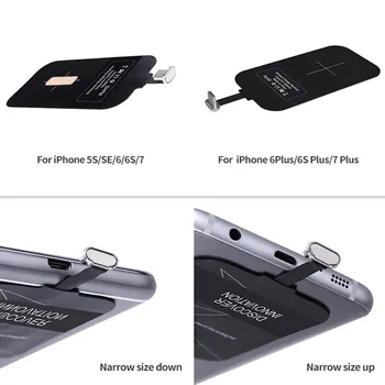 Qi Bezdrôtové Nabíjanie prijímač Nabíjačku Adaptér nabíjačky Receptor Prijímač Pad Pre iPhone 5S SE 6 6 7 pre redmi/typ c