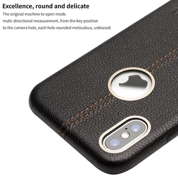 QIALINO pravej Kože Ultra Slim Vysokej Kvality Späť puzdro pre iPhone X Módne Luxusné Kryt Telefónu, pre iPhone X pre 5.8 palec