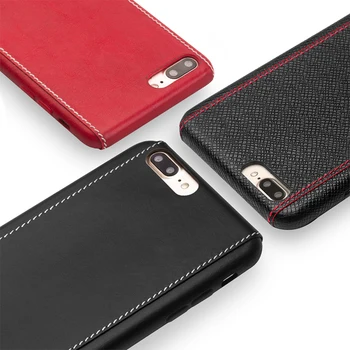 QIALINO Ultra Slim Módne Telefón puzdro pre iPhone 8 Luxusné Teľa pravej Kože Zadný Kryt pre iphone 8 plus pre 4.7/5.5 palcový