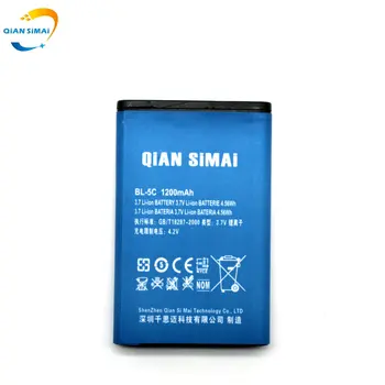 QiAN SiMAi 1PCS 2017 Nové vysokokvalitné batérie BL-5C BL 5C pre Nokia 6630 6680 6550 6230i Telefón+ Kódu Sledovania