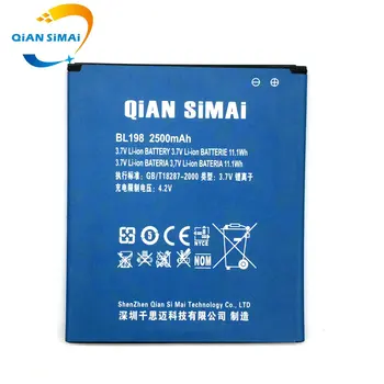 QiAN SiMAi 1PCS Nové Vysoká Kvalita BL198 2500mAh Batérie Pre Lenovo A850 A830 S880 S880i A860E S890 Telefón + Trať Kód