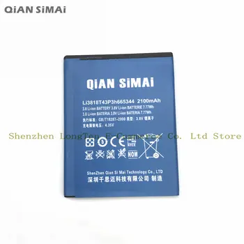 QiAN SiMAi 1pcs Vysoká Kvalita Li3818T43P3h665344 2100mAh Batérie Pre ZTE TWM ÚŽASNÉ A5S GF3 Mobilný telefón + Kódu Sledovania