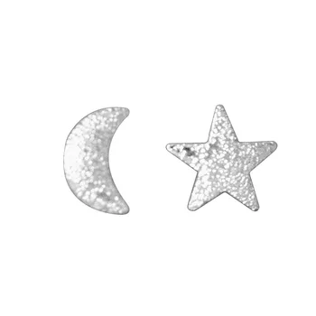 QIMING 925 Sterling Silver Malé Hviezdičky a Mesiac Stud Náušnice pre Ženy, Dievča Módneho Jedinečný Dizajn Svadobné Šperky Darček