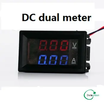 QNBBM DC Dual ammeter volt na meter 0v na 100v 10A alebo 50A červená modrá digitálny displej voltmeter ammeter