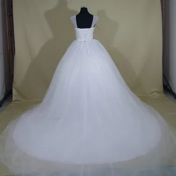QQ Milenca 2017 Nové Bling Bling Kryštály Korálkové Svadobné šaty Svadobné Šaty na Zákazku Plus Veľkosť Vestido De Noiva