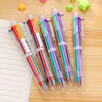 QSHOIC 50PCS/set Krásne Multi-farebné Guľôčkové Pero Písacie potreby Multifunkčné Stlačte Farby alebo 6 V 1 Multi Farby guličkové Pero