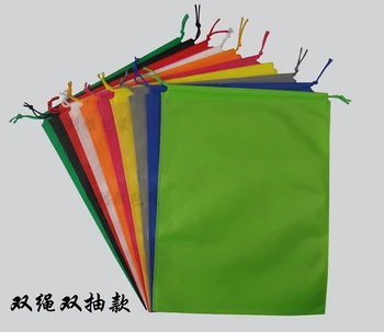 QSHOIC 50pcs/veľa 39 cm*30 cm šnúrkou taška non tkané vrece s lanom a skladovanie taška súbor dokumentu taška textílie súboru priečinok s reťazcom