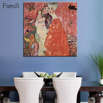 Quadros Gustav Klimt Mama A Dieťa Vytlačené abstraktné umenie, olejomaľba Na Plátno na Stenu Umenie Vytlačí Obrázok pre Obývacia Izba Domova