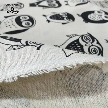 QUANFANG Vytlačené sova Bavlnená posteľná Bielizeň Textílie Patchwork Prešívanie Gauč Tabuľka DIY SewingCloth Nábytok Kryt Tkaniva Vankúš Materiál